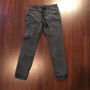 Gray jean joggers